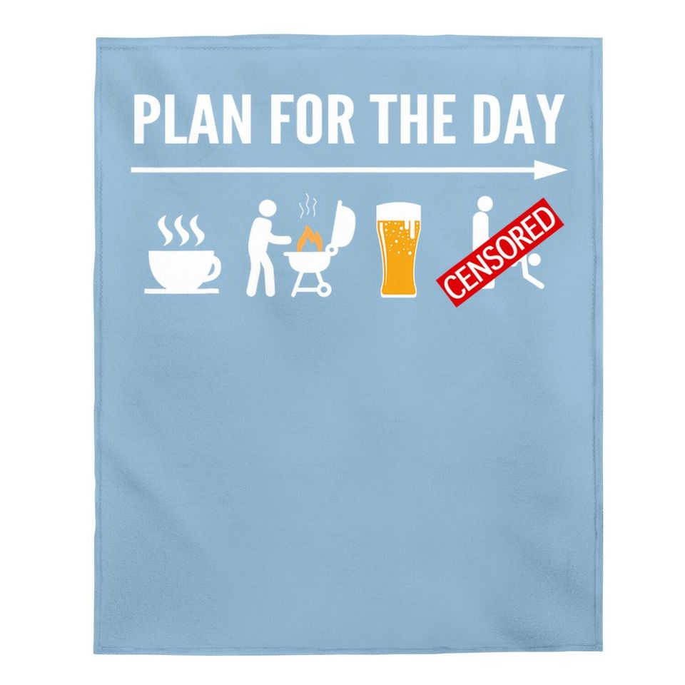 Funny Bbq Baby Blanket For Coffee, Grilling, Beer Adult Humor Baby Blanket