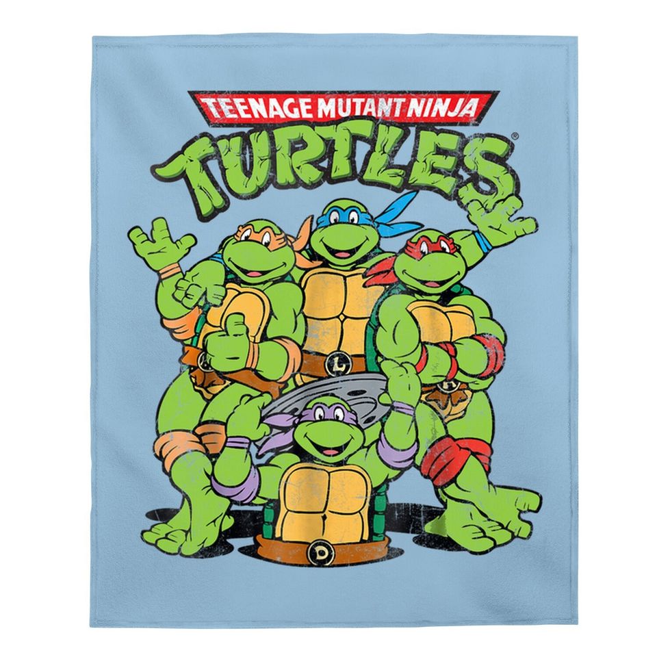 Teenage Mutant Ninja Turtles Classic Retro Logo Baby Blanket
