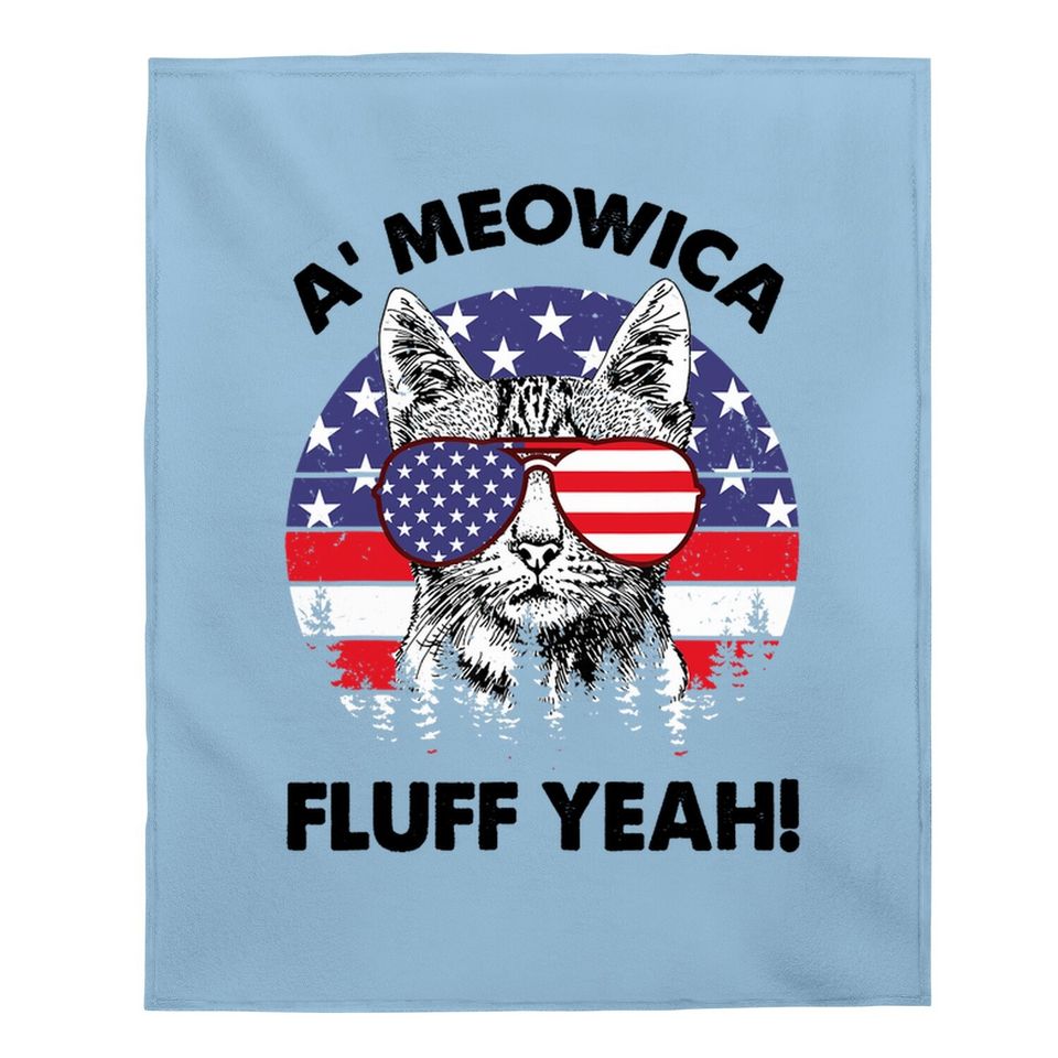 Meowica Fluff Yeah Patriotic American Baby Blanket