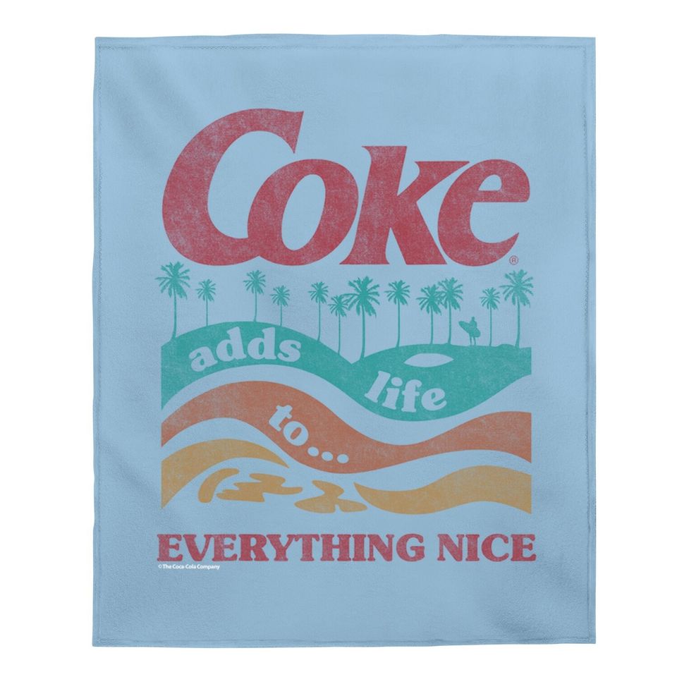 Retro Coke Adds Life Surf And Sun Graphic Baby Blanket
