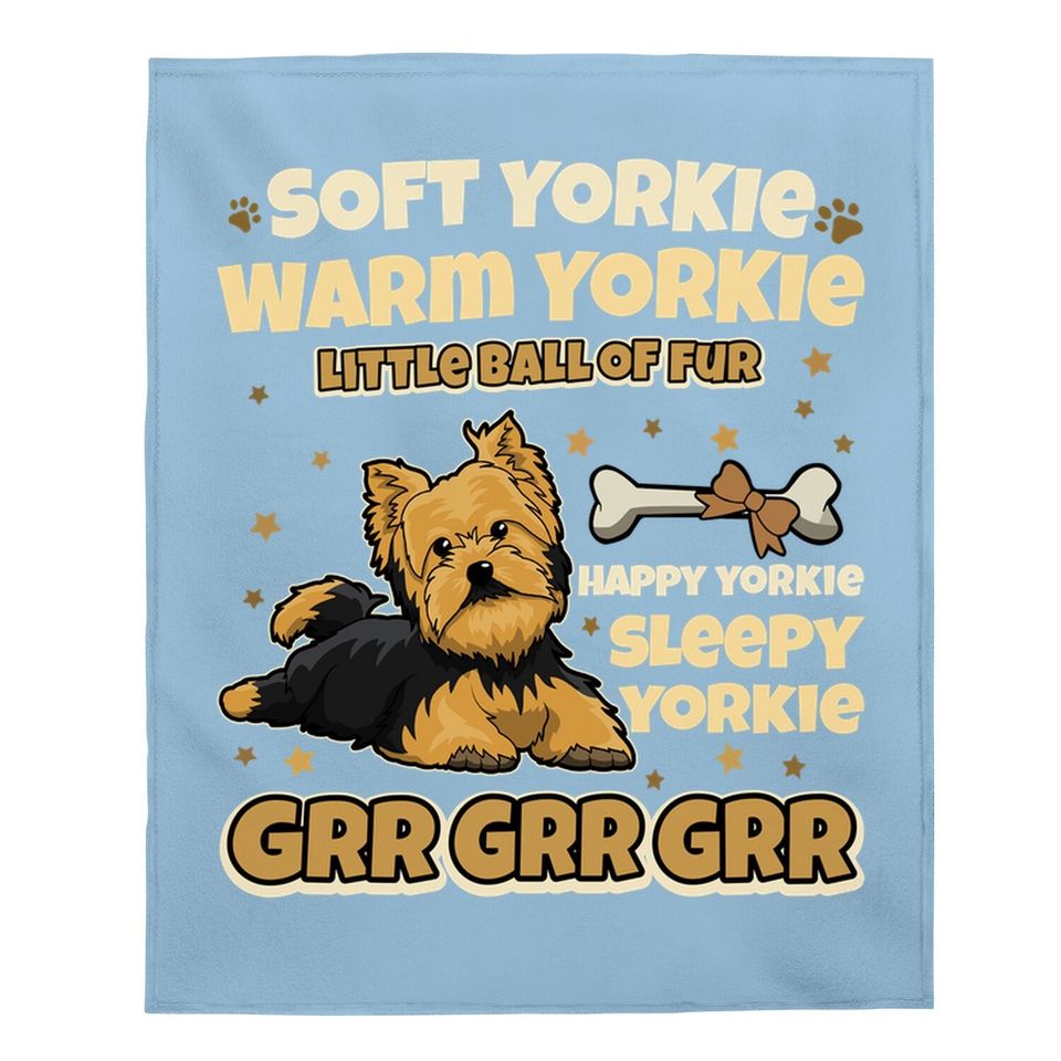 Yorkie Dog Soft Yorkie Warm Yorkie Baby Blanket