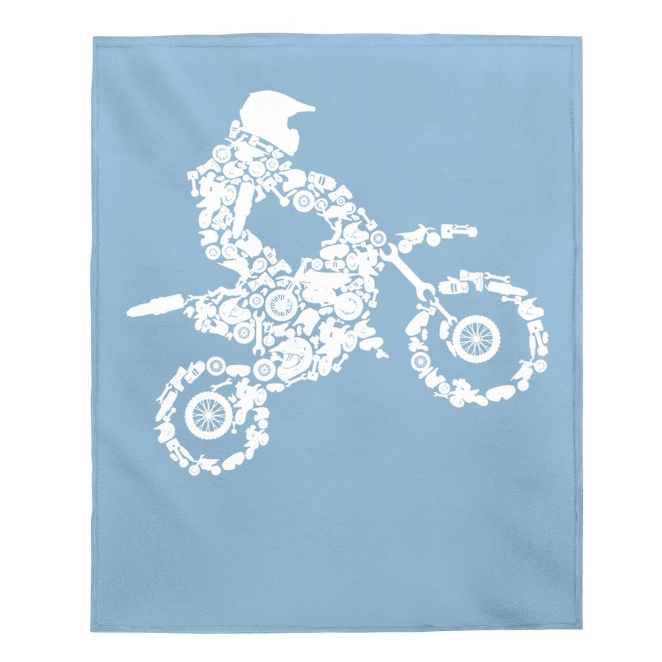 Dirt Bike Rider Motocross Enduro Dirt Biking Boys Gift Baby Blanket