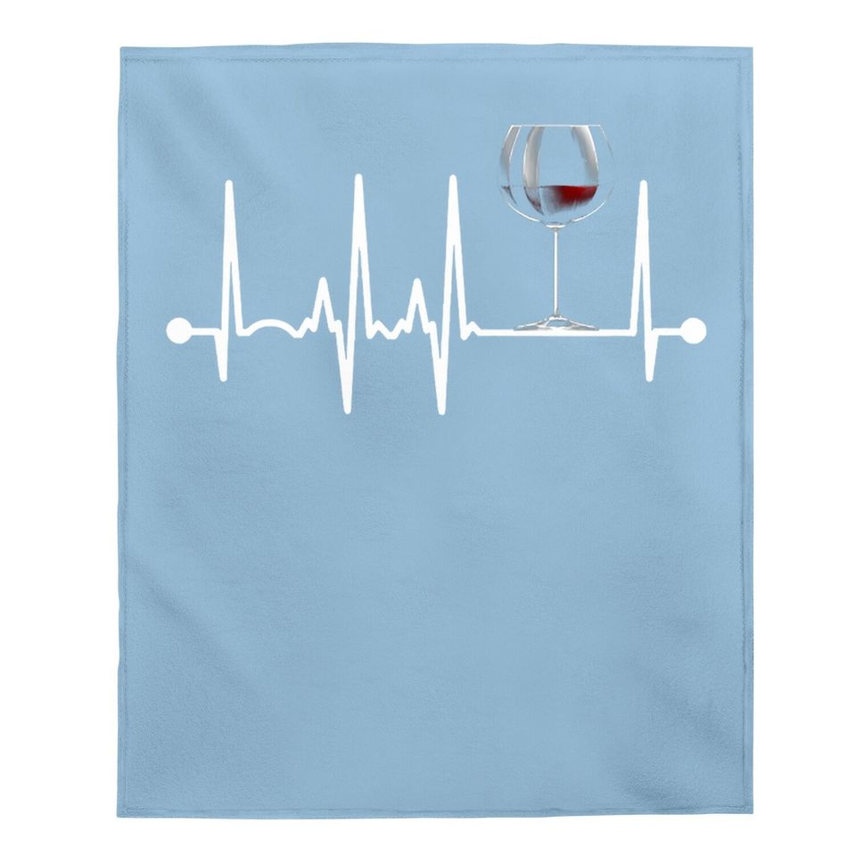 Wine Heartbeat Wine Drinker Lover Tasting Gift Wine Glass Baby Blanket
