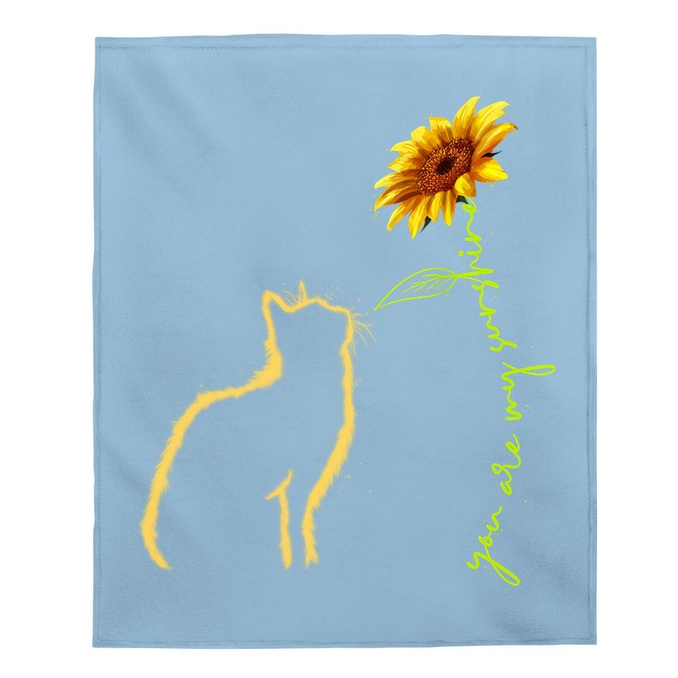 Cat Baby Blanket, You Are My Sunshine Baby Blanket, Cute Cat Baby Blanket