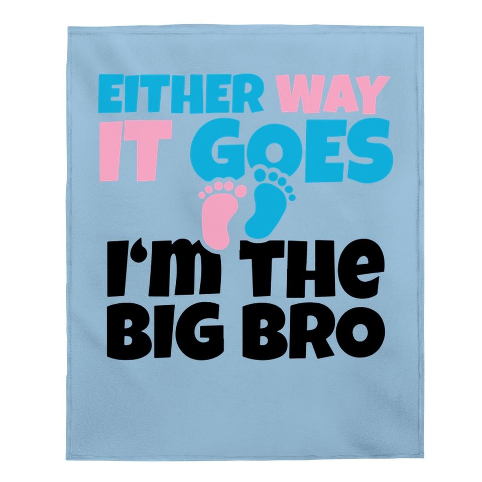 Baby Announcement To Big Brother , Gender Reveal Baby Blanket Gift Baby Blanket
