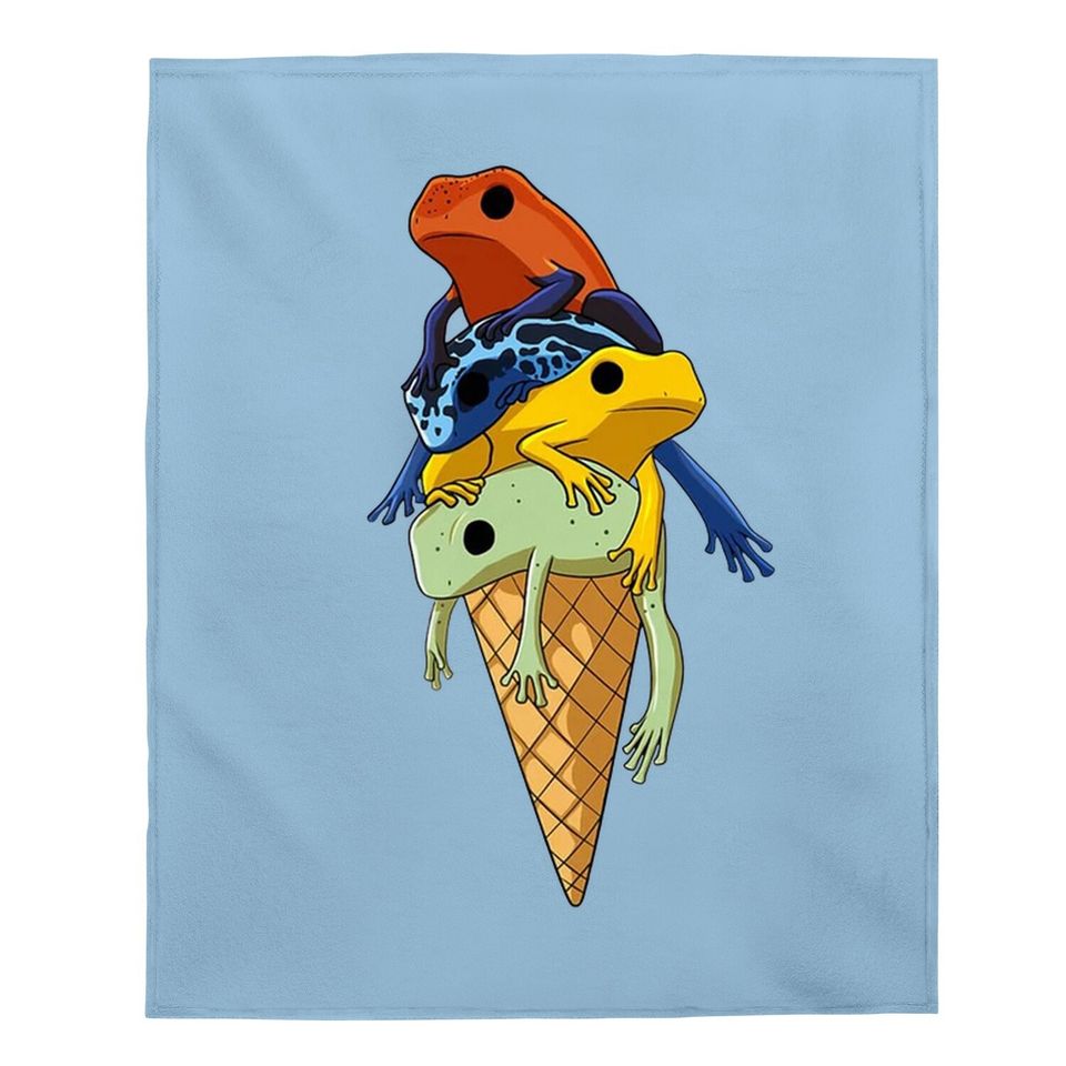 Funny Poison Dart Frogs Ice Cream Premium Baby Blanket