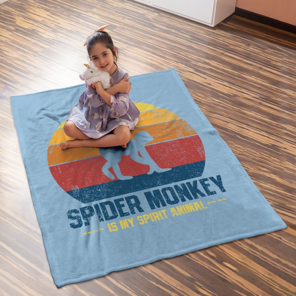 Spider Monkey Vintage Baby Blanket