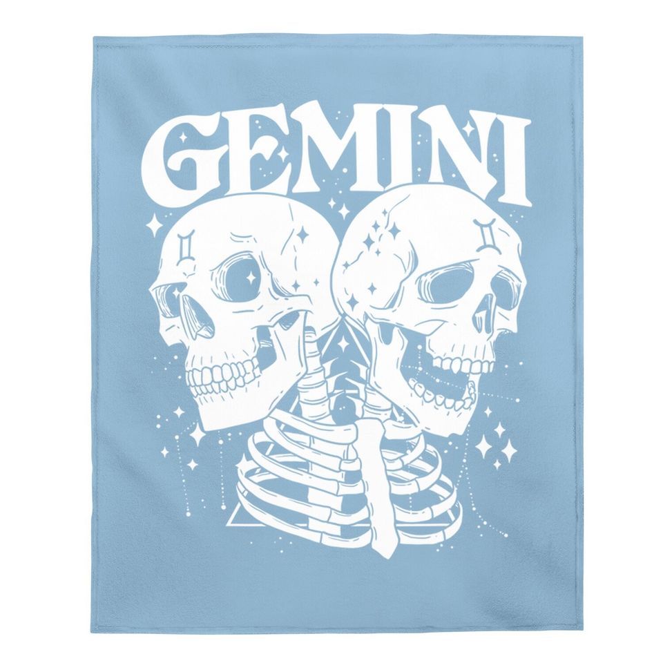 Gemini Faery Crystal Witch Skull Constellation Baby Blanket