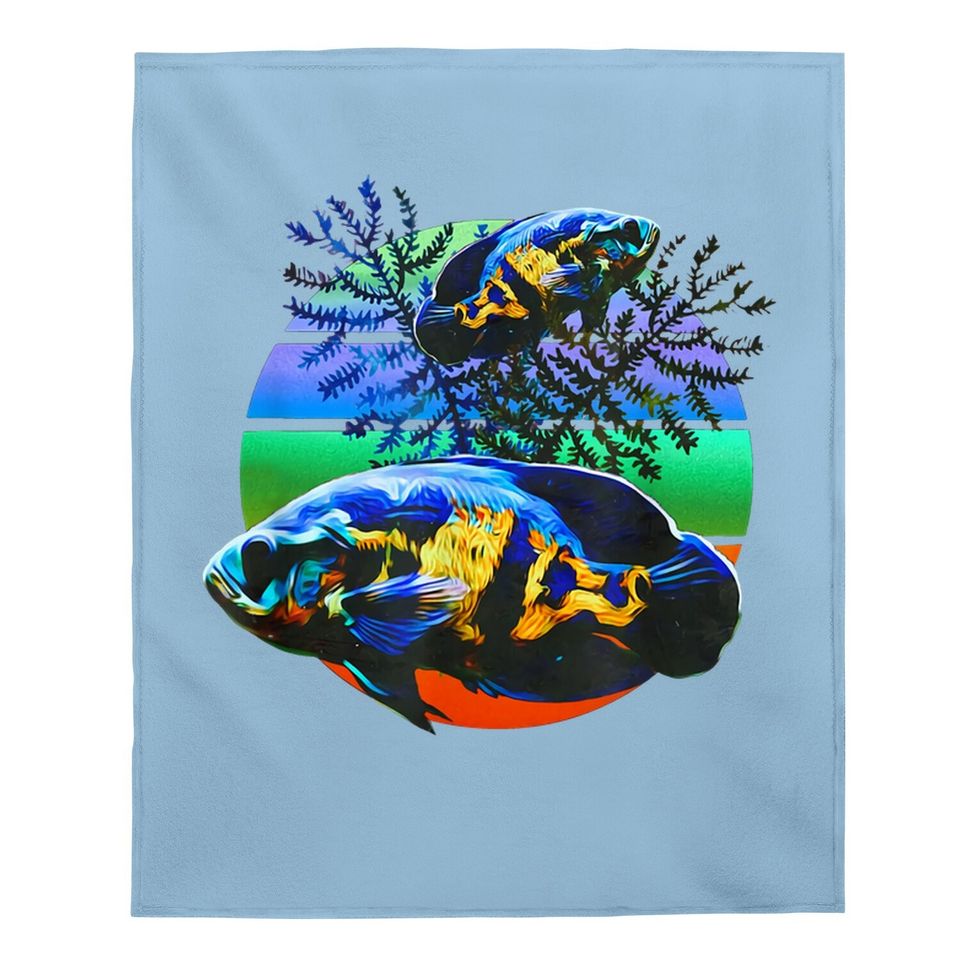 Oscar Cichlid Fish Tank Baby Blanket