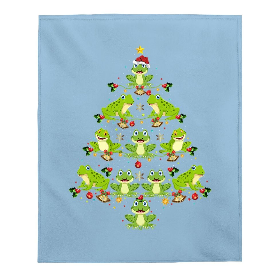 Frog Christmas Tree Gift Christmas Frog Baby Blanket