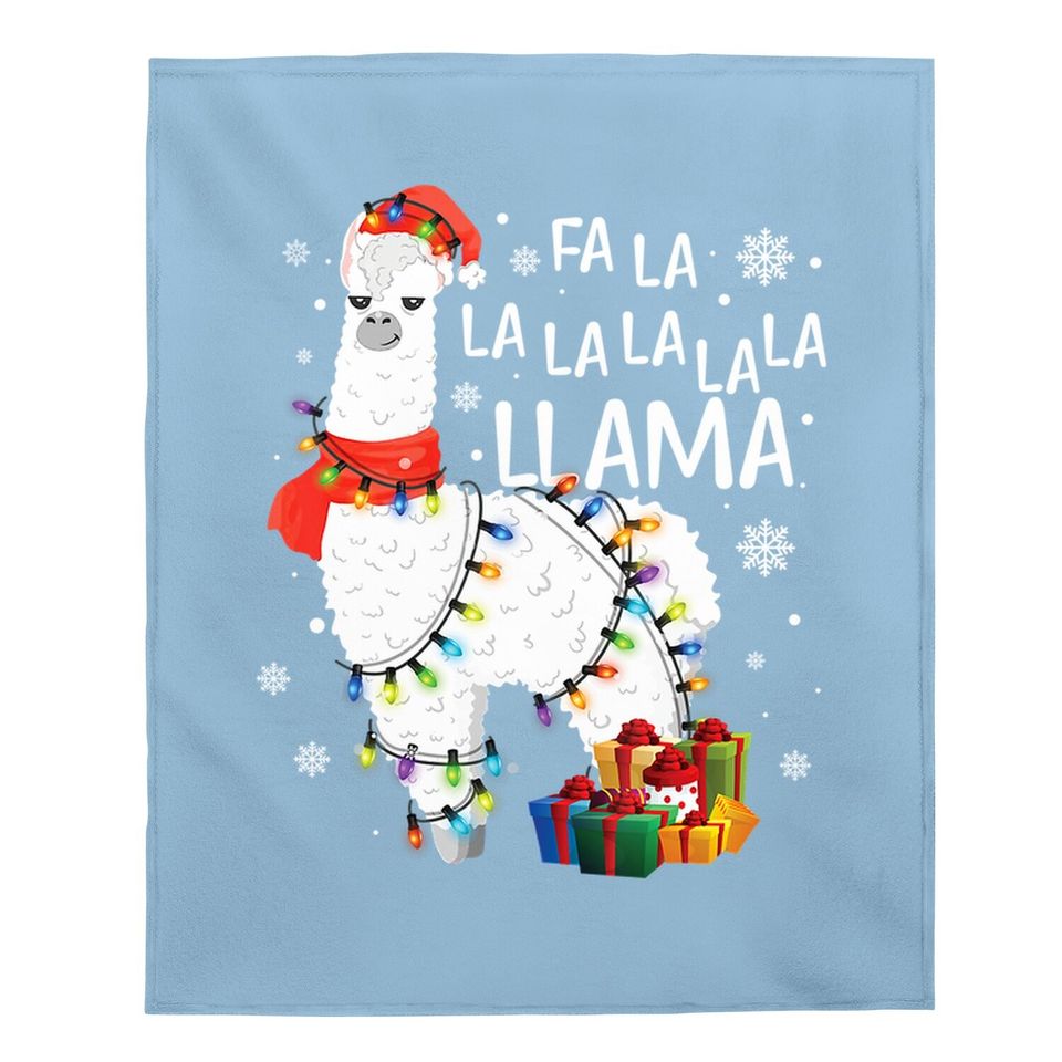 Fa La La Llama Funny Christmas Baby Blanket
