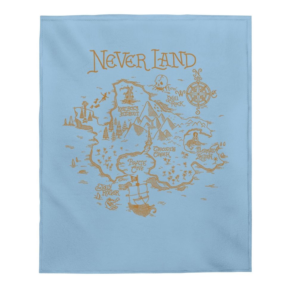 Peter Pan Never Land Map Graphic Baby Blanket