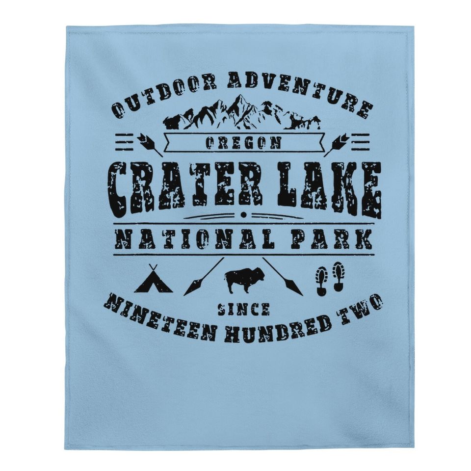 Crater Lake National Park Oregon Hiking Camping Wildlife Baby Blanket