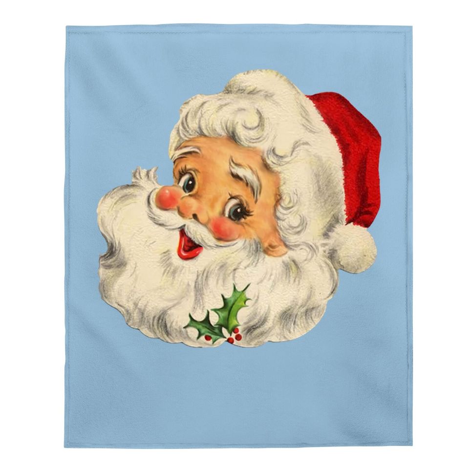 Cool Vintage Christmas Santa Claus Face Baby Blanket