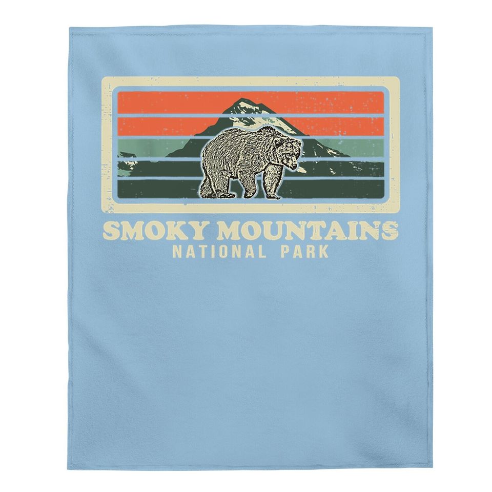 Great Smoky Mountains National Park Us Black Bears Vintage Baby Blanket