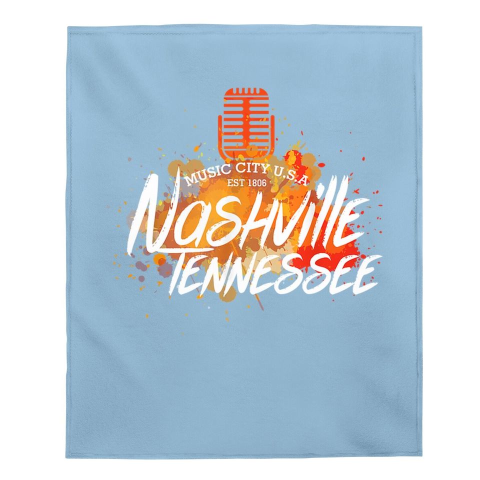 Nashville Country Music City Baby Blanket