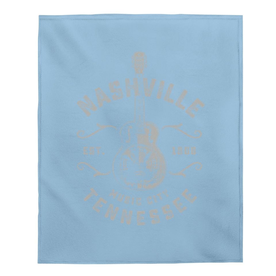 Nashville Music City Usa Vintage Baby Blanket