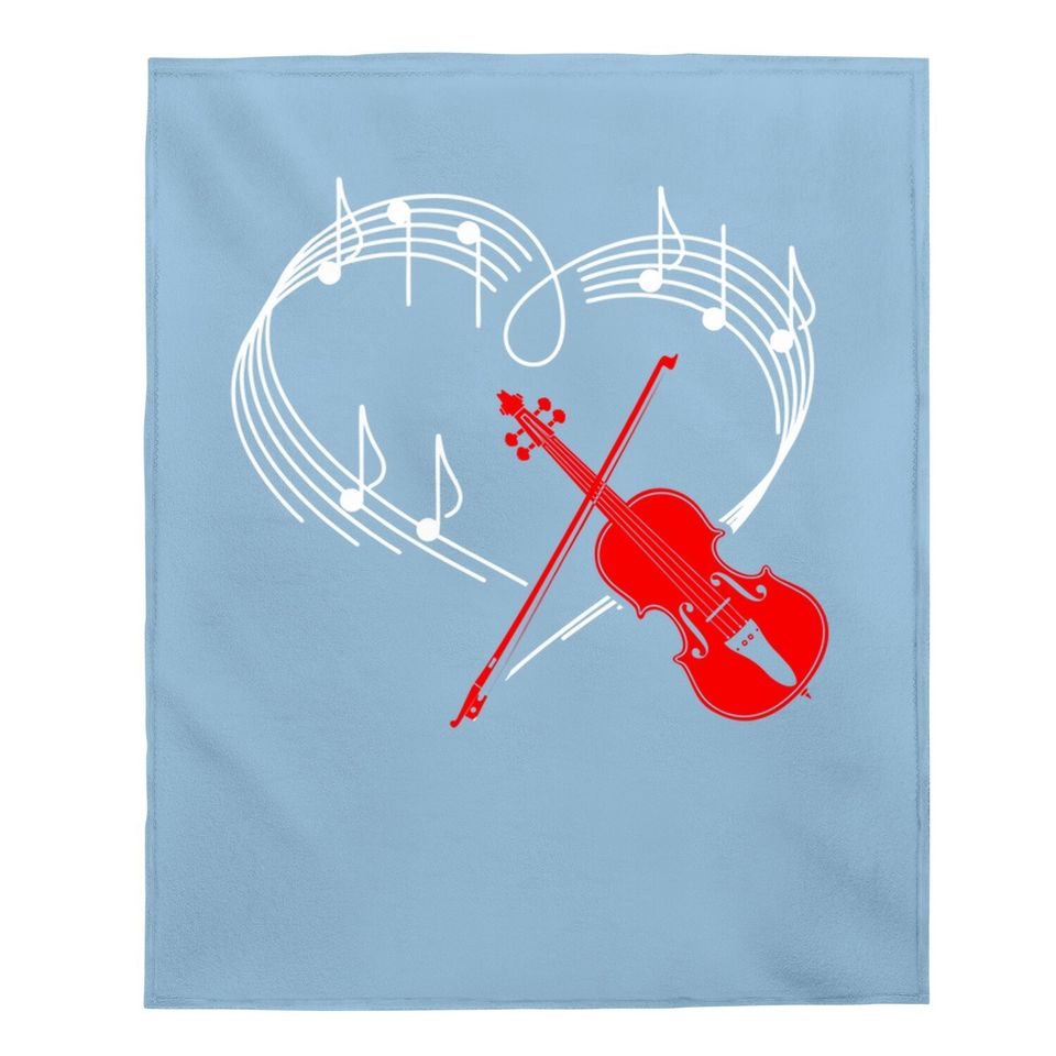 Violin Music Instrument Heartbeat Rhythm Baby Blanket