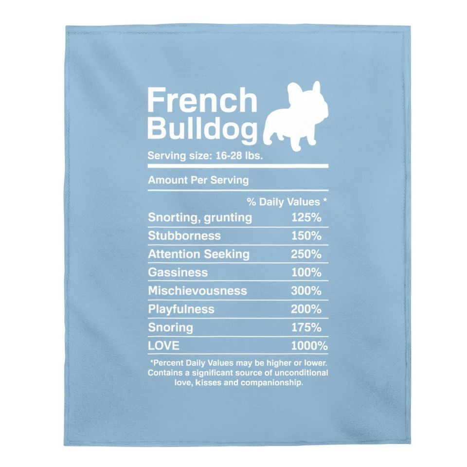French Bulldog Facts Nutrition Baby Blanket