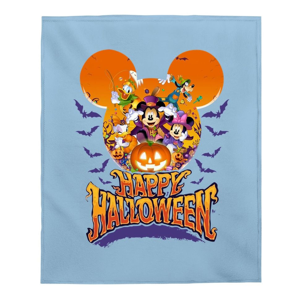 Halloween Mickey Not So Scary, Family Pumpkins Halloween Baby Blanket, Trick Or Treat, Cute Halloween Custom Gifts Baby Blanket family Matching