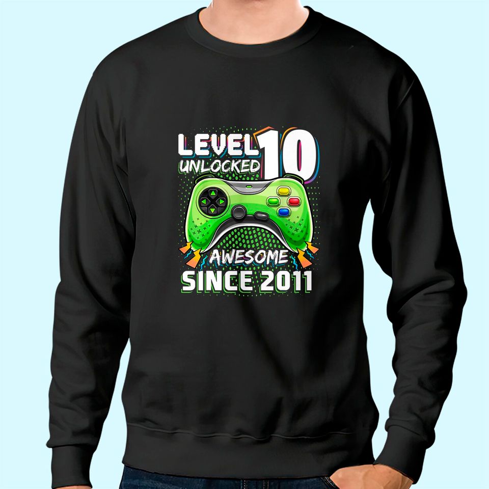 Level 10 Unlocked Awesome Video Game Gift Sweatshirt