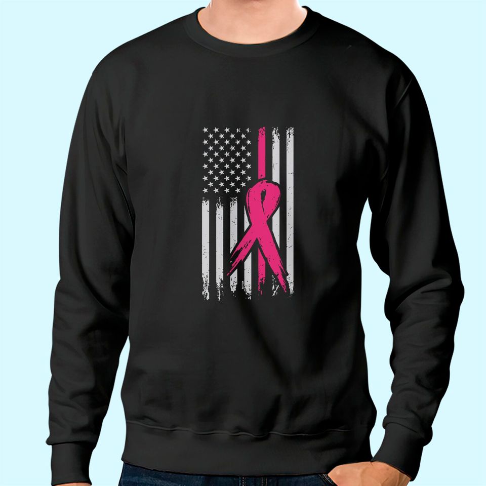 Blittzen Breast Cancer Flag Sweatshirt