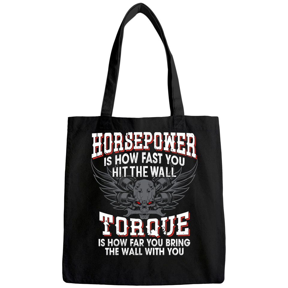 Mechanic Tote Bag Horsepower Torque Funny Tote Bag