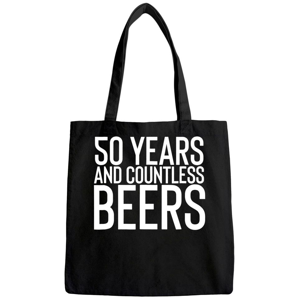 50 Years And Countless Beers Funny Drinking Tote Bag