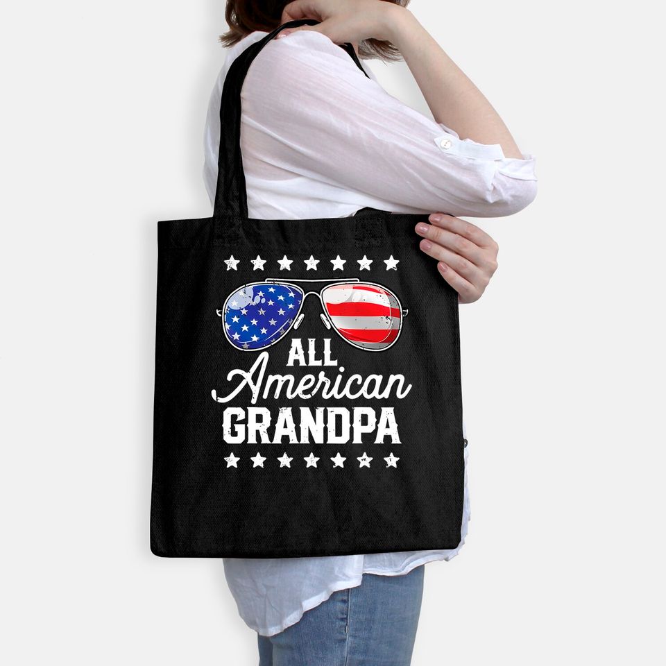 All American Grandpa 4th of July Family Matching Sunglasses Tote Bag