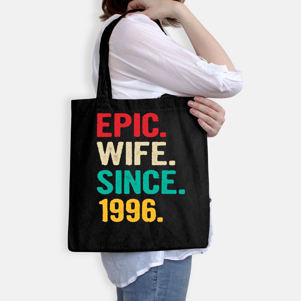 25th Wedding Anniversary Gifts for Her Epic Wife Since 1996 Tote Bag