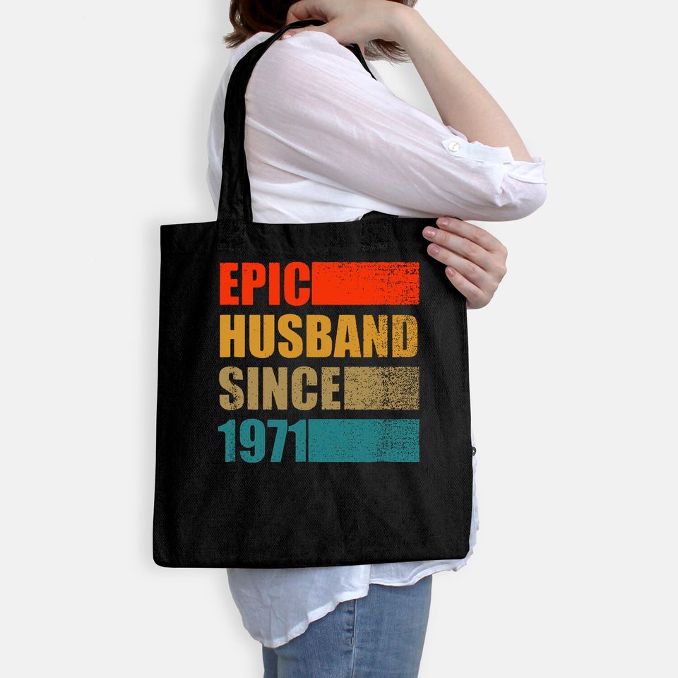 Epic Husband Since 1971 Vintage 50th Wedding Anniversary Tote Bag