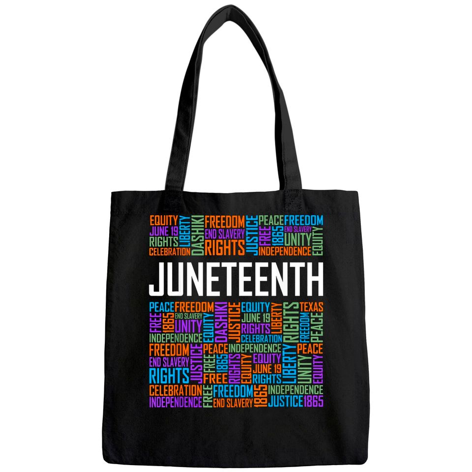 Juneteenth Words Black History Afro American African Freedom Tote Bag