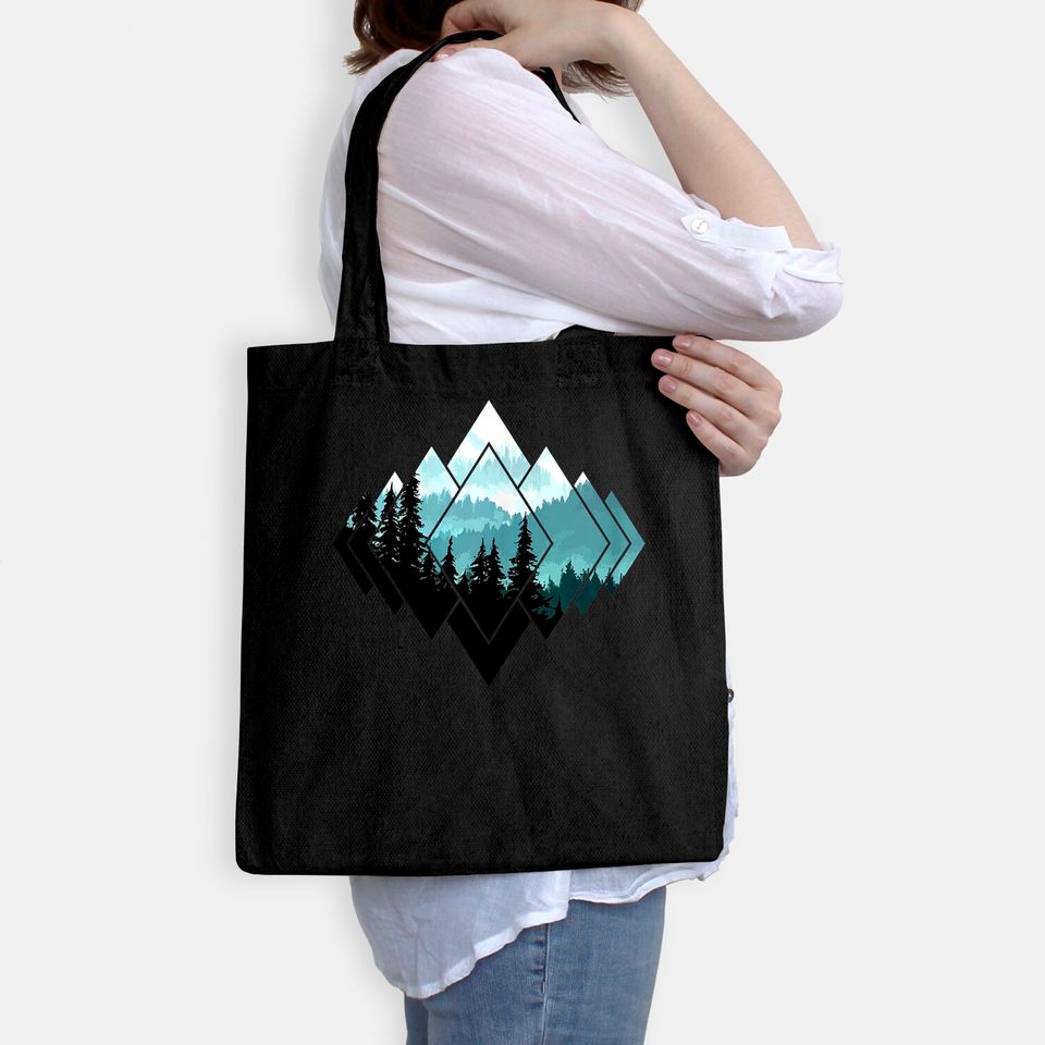 Forest Nature Mountains Trekking Hiking Camping Outdoor Gift Tote Bag