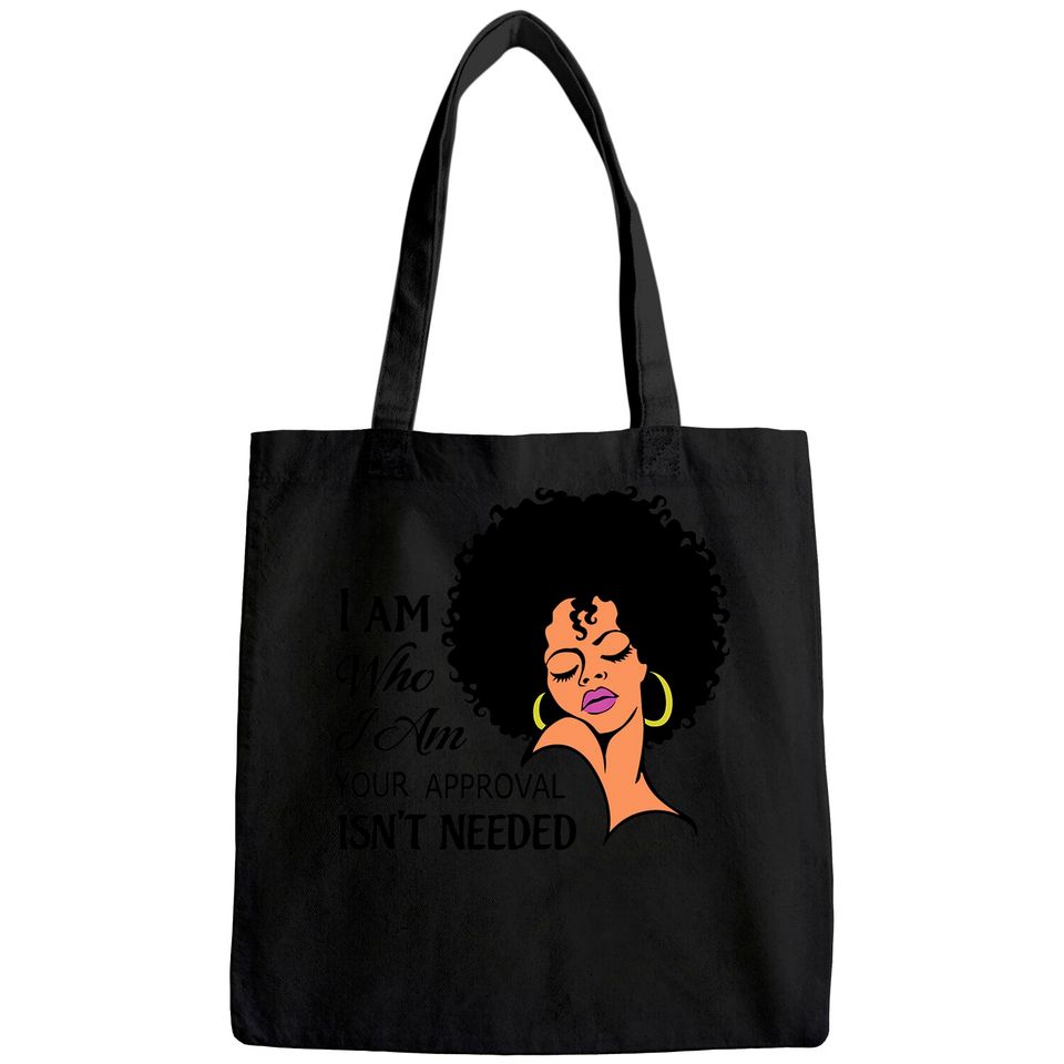 Black Queen Lady Curly Natural Afro African American Ladies Tote Bag