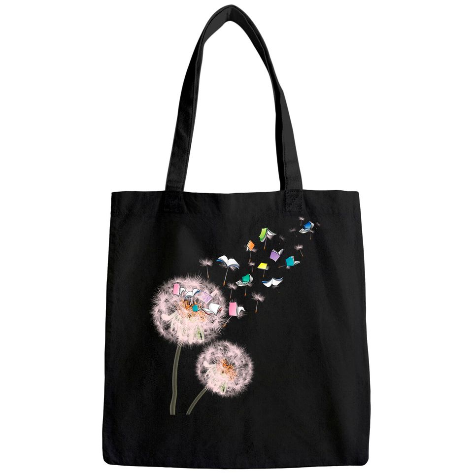 Book Dandelion Reading Books Book Lover Cool Nerdy Gift Tote Bag