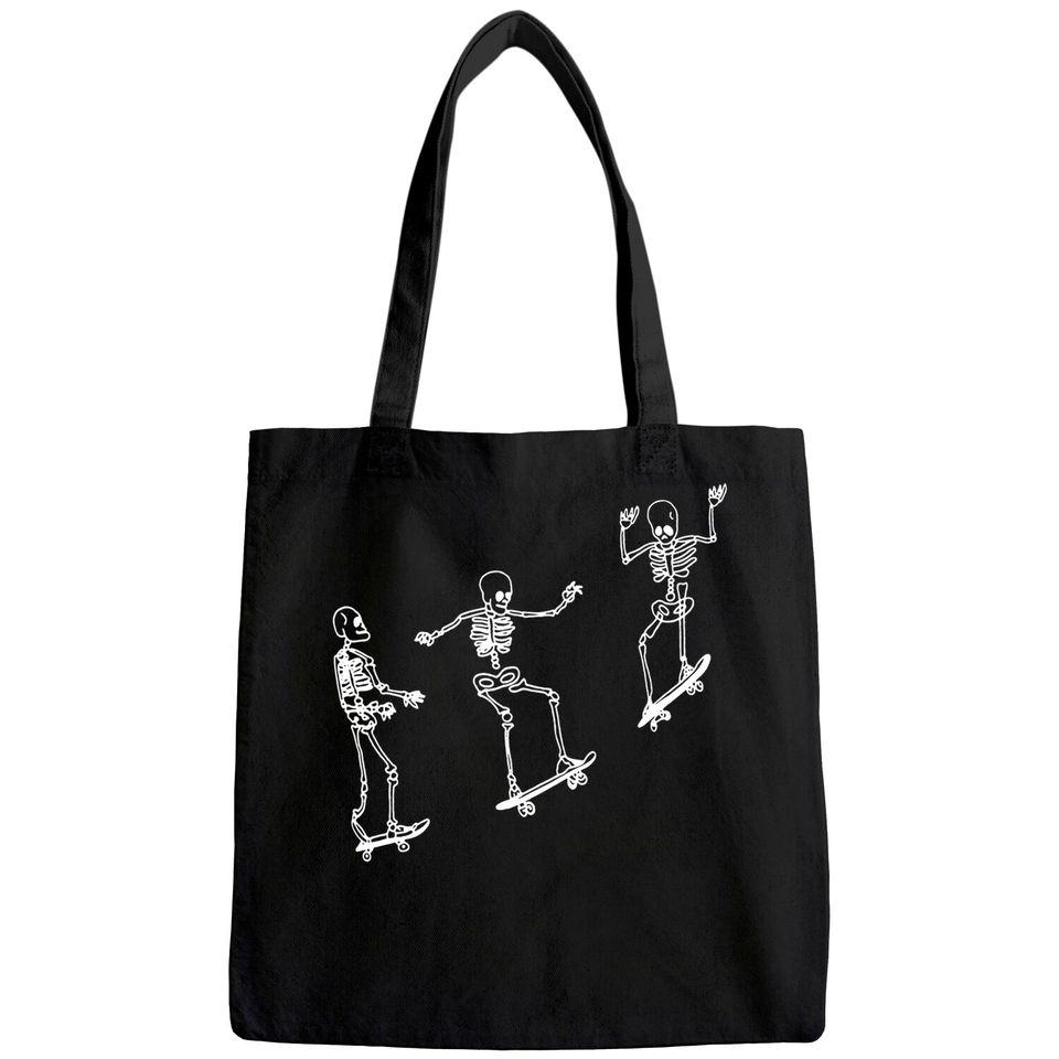 Funny Skeleton Skateboard Tote Bag Tote Bag