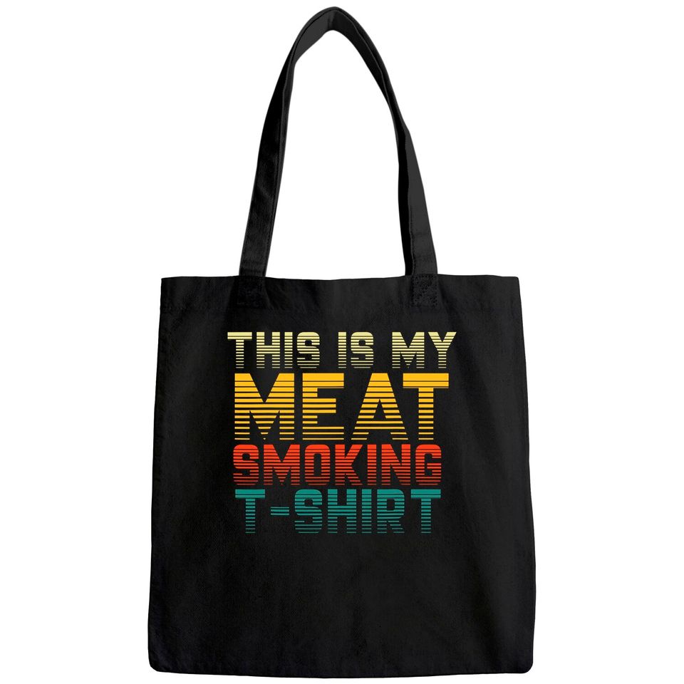 This Is My Meat Smoking Tote Bag Retro Vintage BBQ Smoker Gift Tote Bag