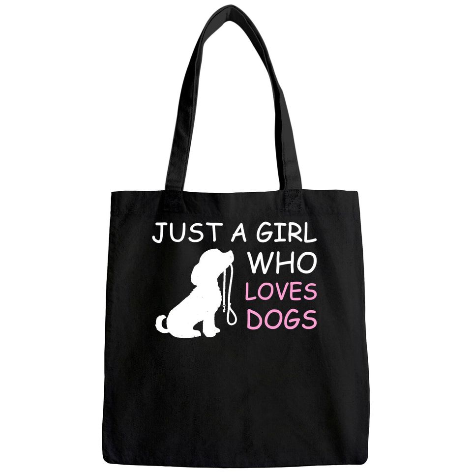 Dog Lover Tote Bag Gift Just a Girl Who Loves Dogs Women Kids Tote Bag