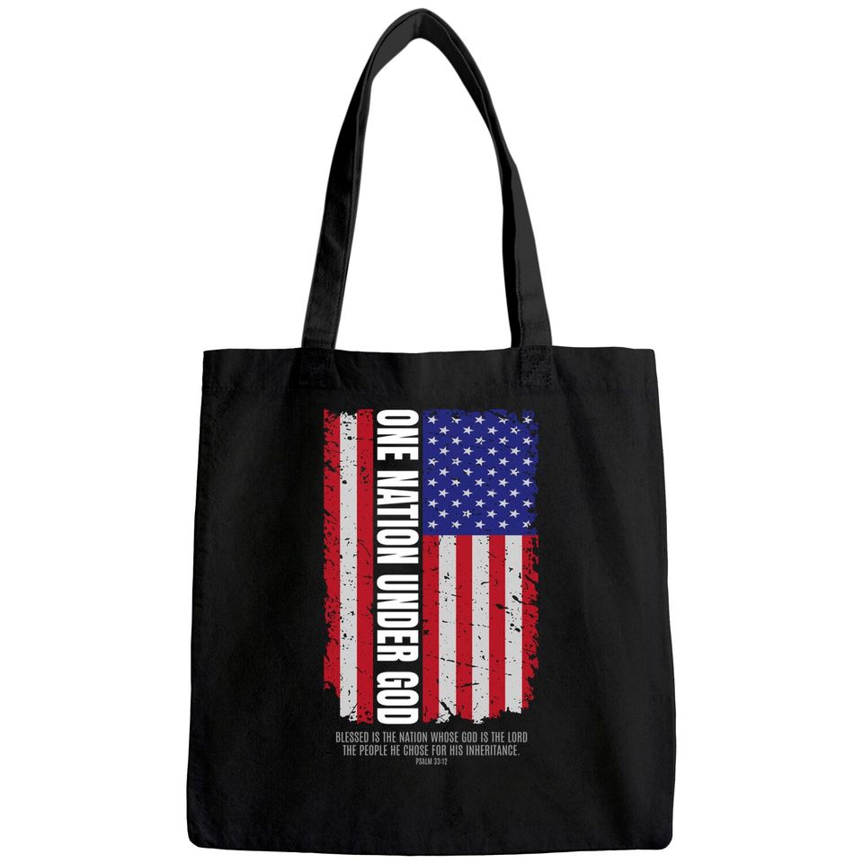 Religious Freedom One Nation Under God Scripture Verse Tote Bag