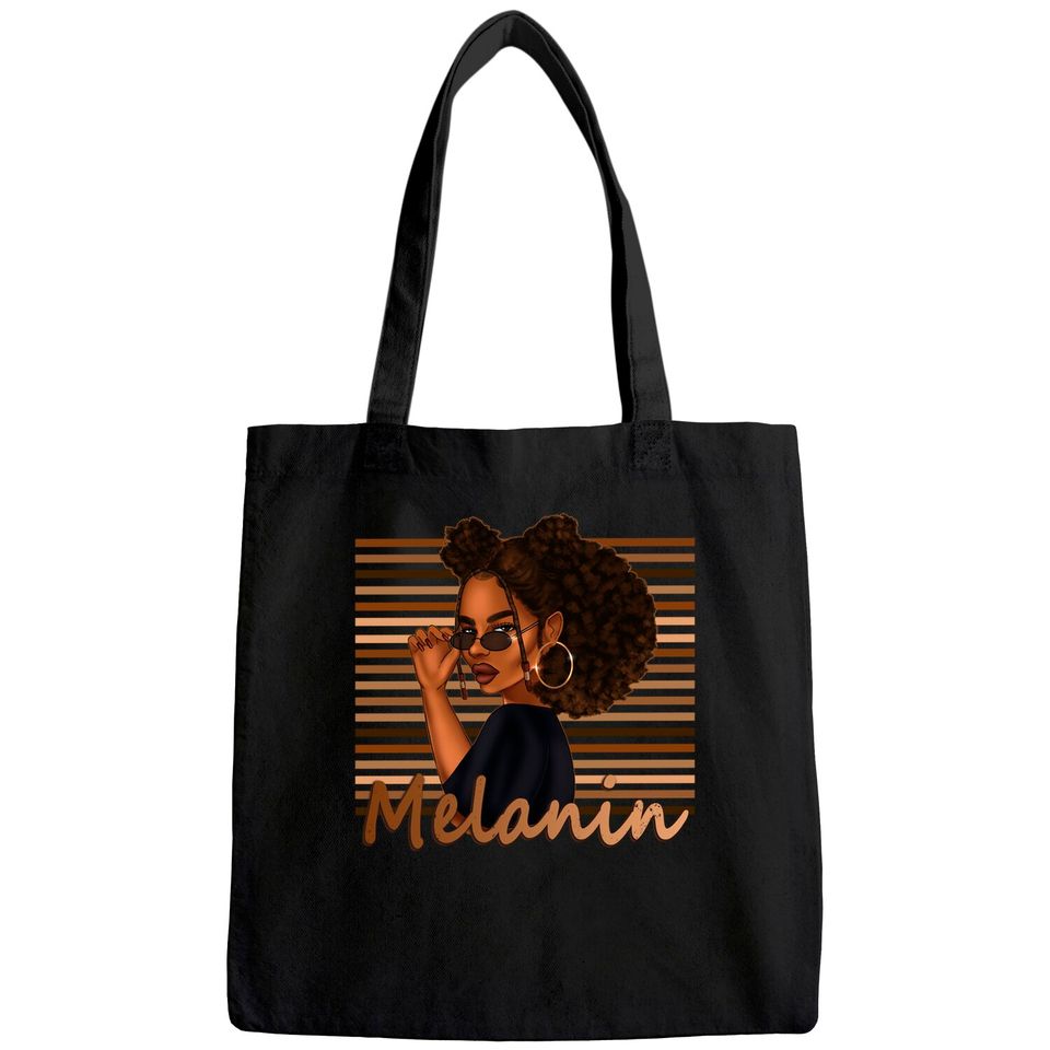 Melanin Afro Natural Hair Queen Black Girl Tote Bag