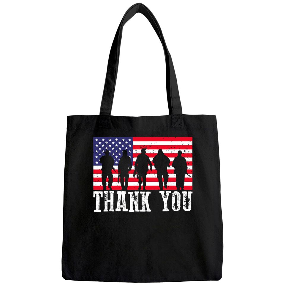 Veterans Day American Flag Thank You Tote Bag