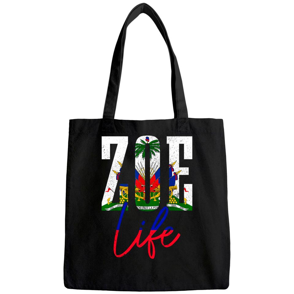 Haiti Flag Zoe Haitian Life Pride Tote Bag