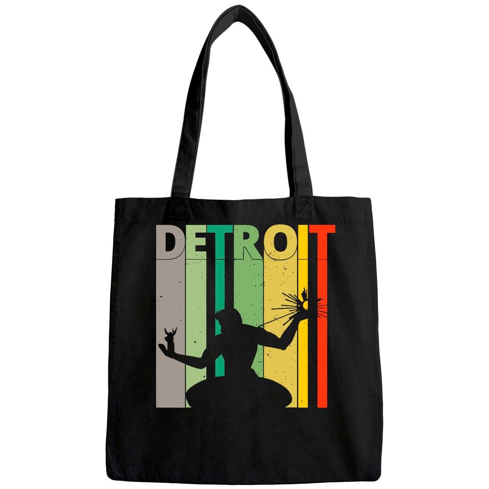Retro Detroit Tote Bag Vintage Spirit of Detroit Tote Bag