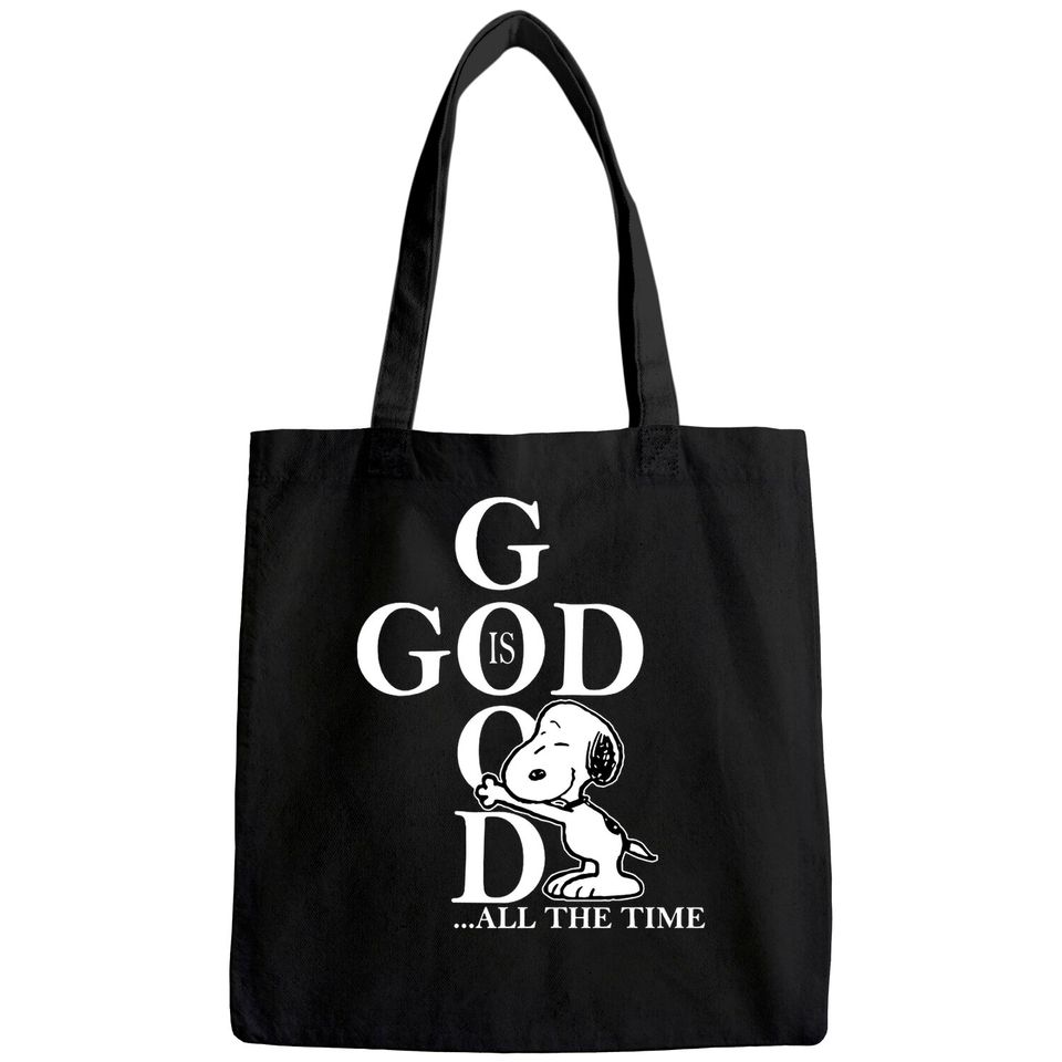 God is Good Snoopy Love God Best Tote Bag for Chirstmas with Snoopy Tote Bag