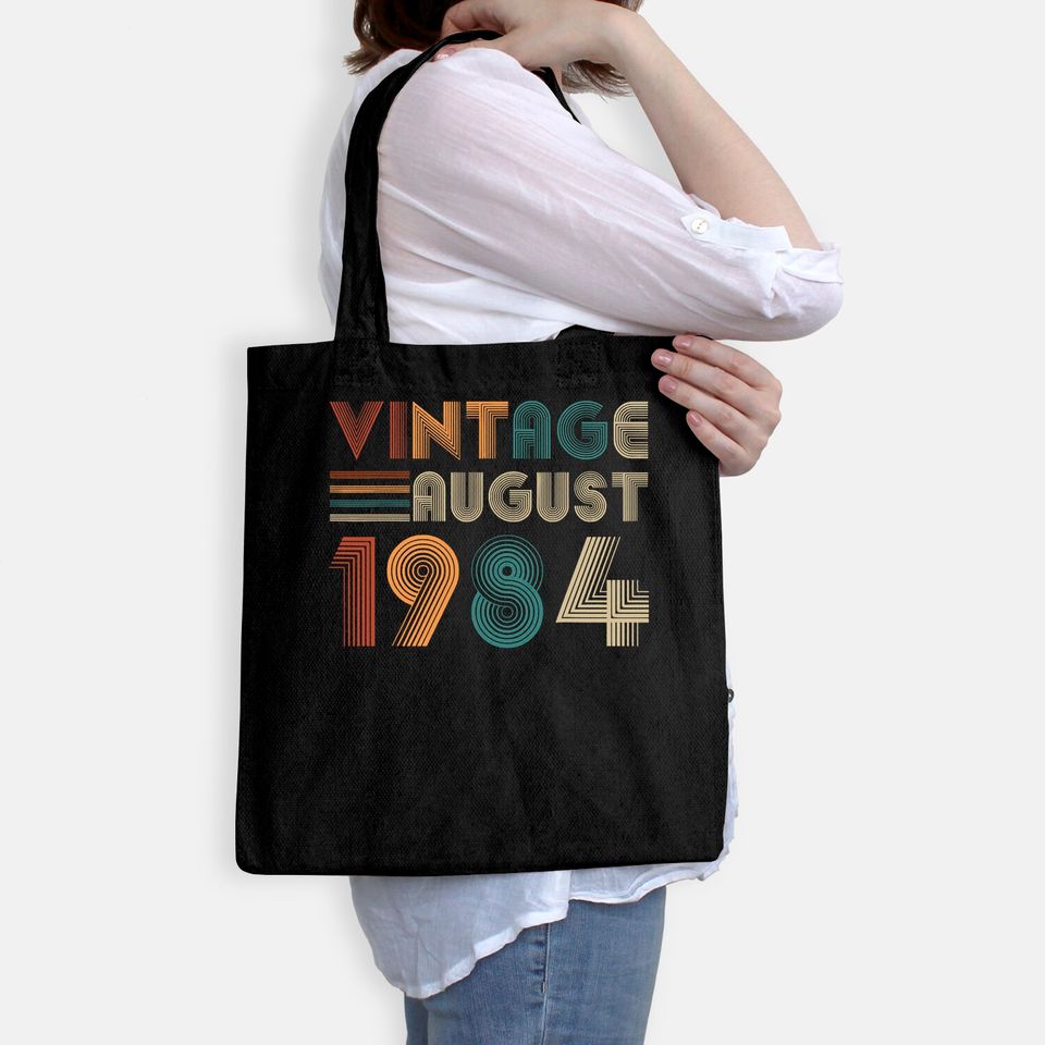 Retro Vintage August 1984 Tote Bag 35th Birthday Tote Bag