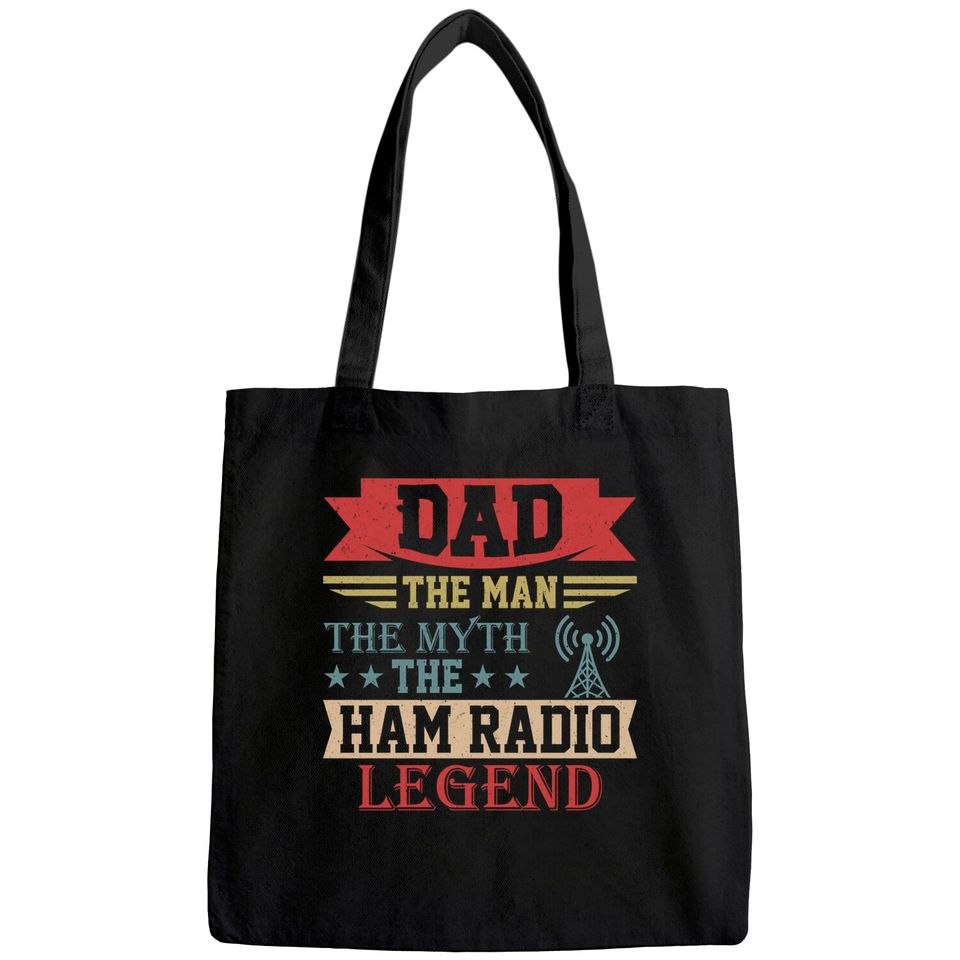 Amateur Ham Radio Operator Tote Bag Gift For Dad Vintage Retro Tote Bag