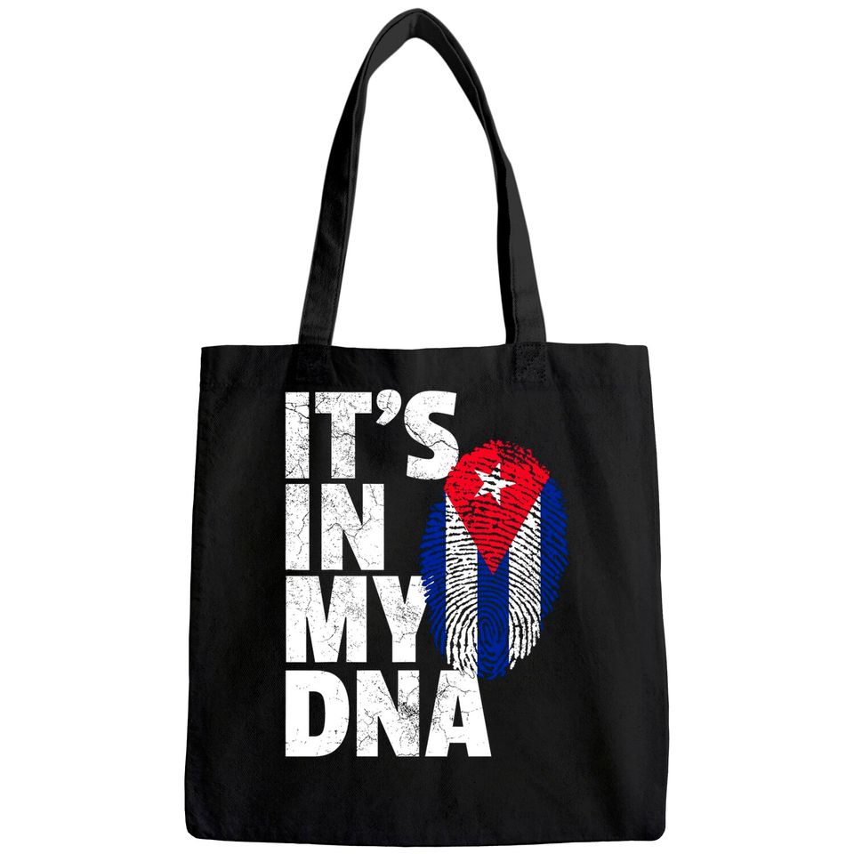 IT'S IN MY DNA Cuba Flag Cuban Pride Mens Womens Gift Retro Tote Bag