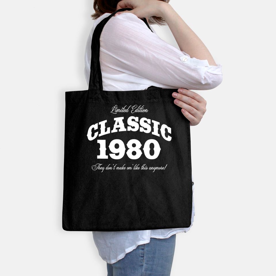 Gift for 41 Year Old: Vintage Classic Car 1980 41st Birthday Tote Bag