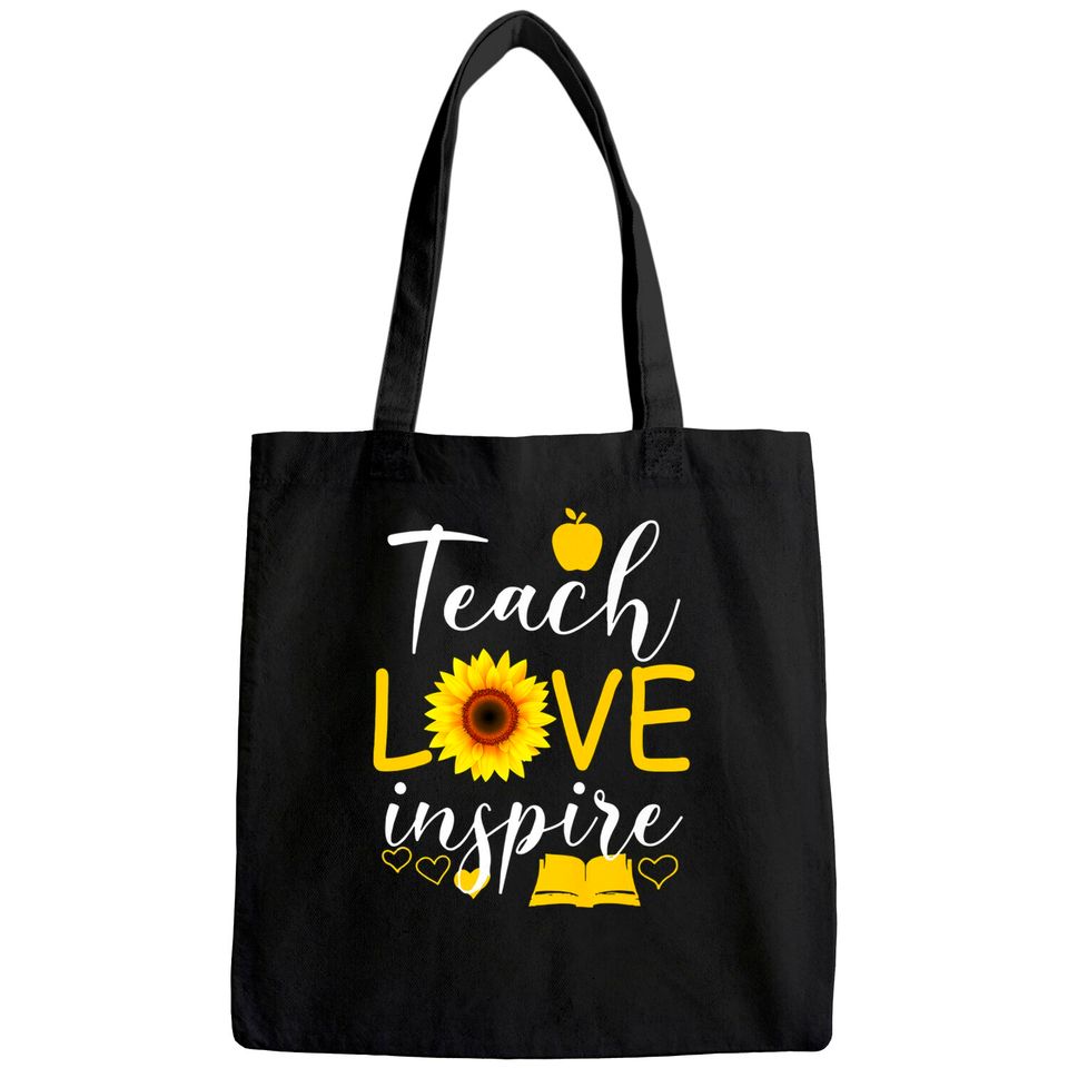 Teach Love Inspire Sunflower Teacher Gift Tote Bag