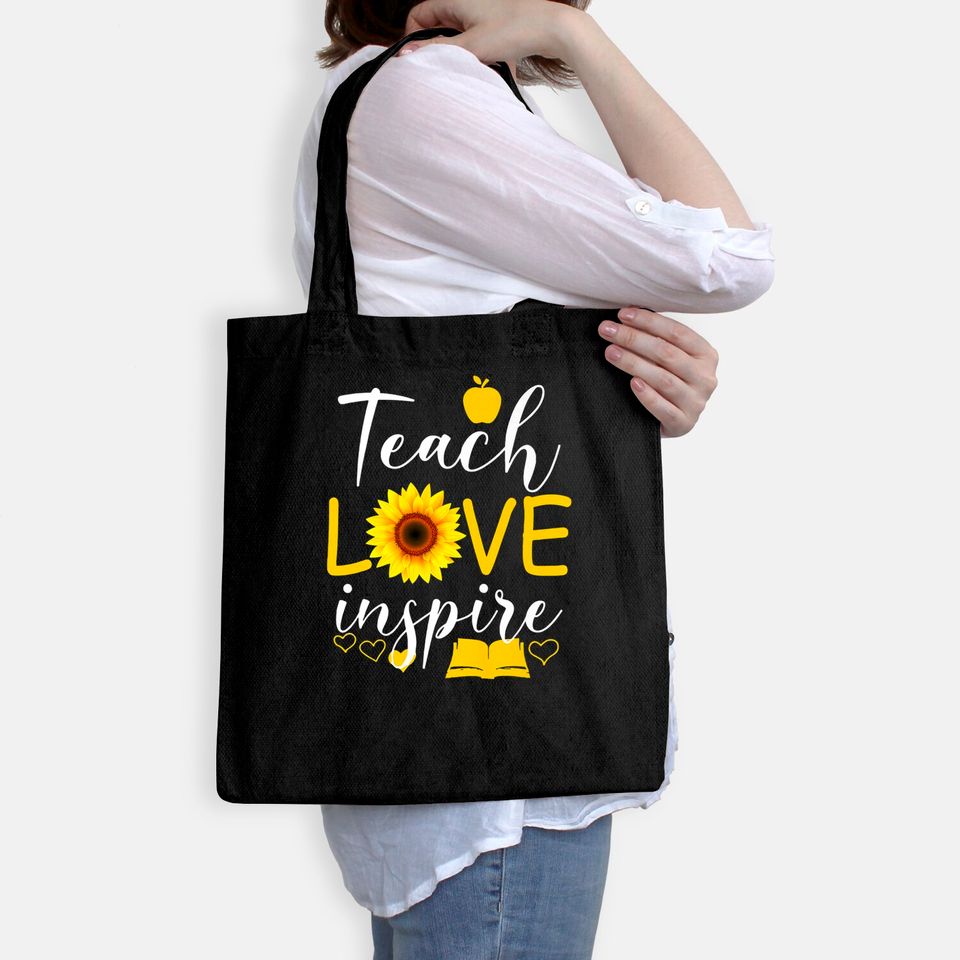 Teach Love Inspire Sunflower Teacher Gift Tote Bag